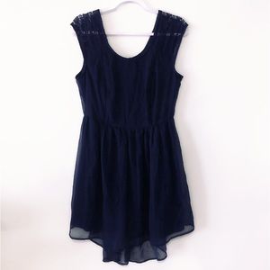 Band of gypsies navy blue high low dress